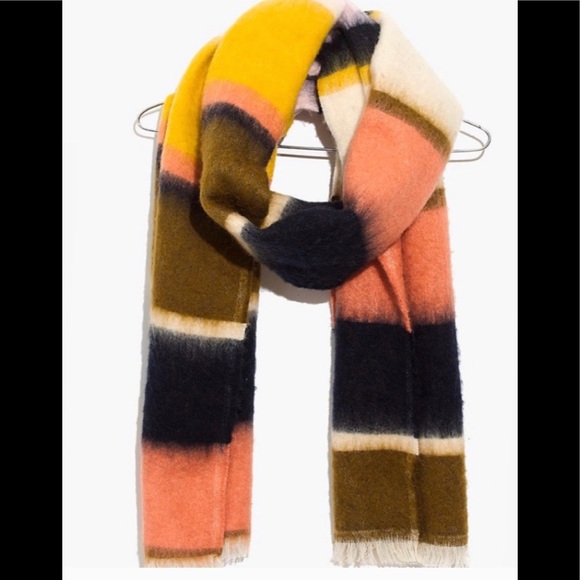 Madewell Accessories - Madewell Large Fuzzy Stripe Scarf